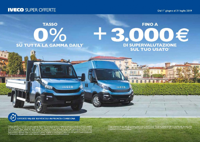 IVECO SUPER OFFERTE SU TUTTA LA GAMMA DAILY MY2016 IN PRONTA CONSEGNA!